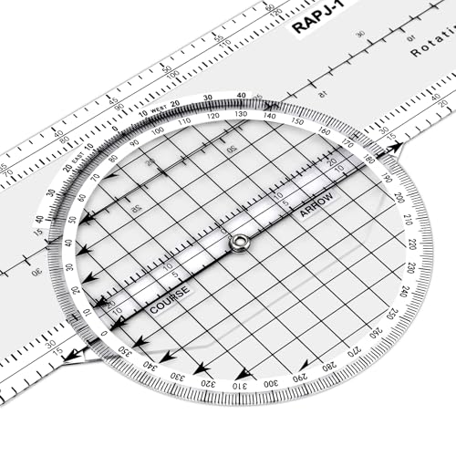 Medarchitect Aviation Plotter Aviation Slide Rule with 8 Functions for Pilot Student Accessories Rotating Azimuth Plotter, WAC Charts, Air Navigation Plotter for Navigational Usage - Image 3