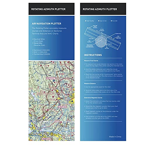Medarchitect Aviation Plotter Aviation Slide Rule with 8 Functions for Pilot Student Accessories Rotating Azimuth Plotter, WAC Charts, Air Navigation Plotter for Navigational Usage - Image 5