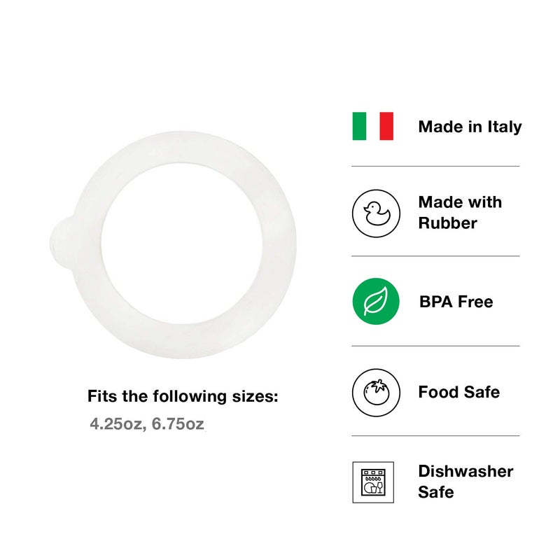 Bormioli Rocco Glass Co 6 Piece Fido Jar Replacement Gaskets, 3.25", White - Image 4