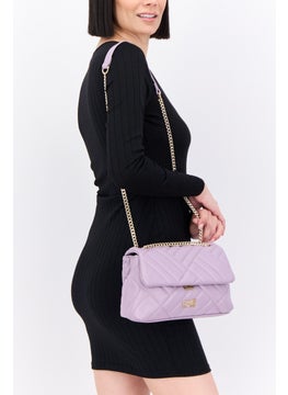 Women Brand Logo Cross Body Bag 18 H x 27 L x 7 W cm, Lilac