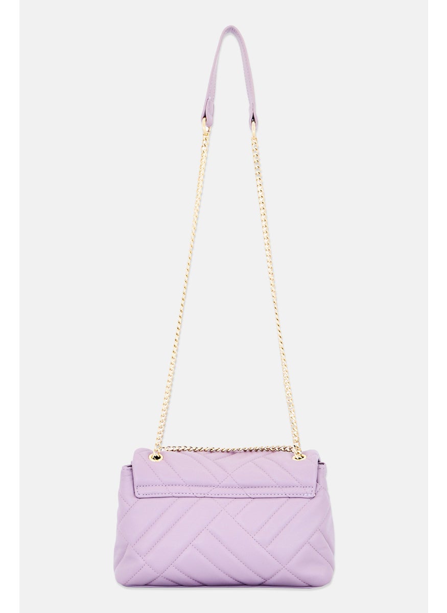 Cavalli Class - Women Brand Logo Cross Body Bag 18 H x 27 L x 7 W cm, Lilac - Image 1