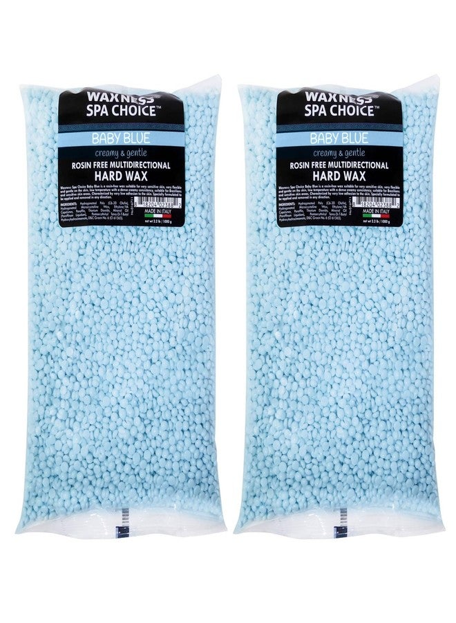 Waxness Spa Choice Rosin Free Hard Wax Multidirectional Baby Blue 2.2 lb / 1 kg Pack of 2 (4.4 lb - Image 1