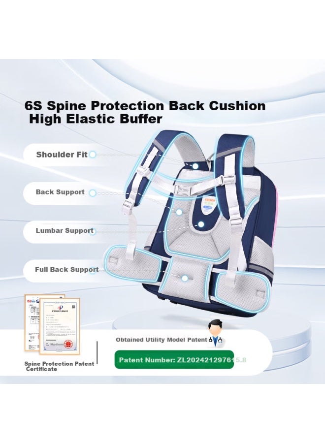 Edison Elementary School Backpack With Spine And Waist Protection, Anti-fall Princess Style Campus Backpack 2529-1s With Bow - Image 3