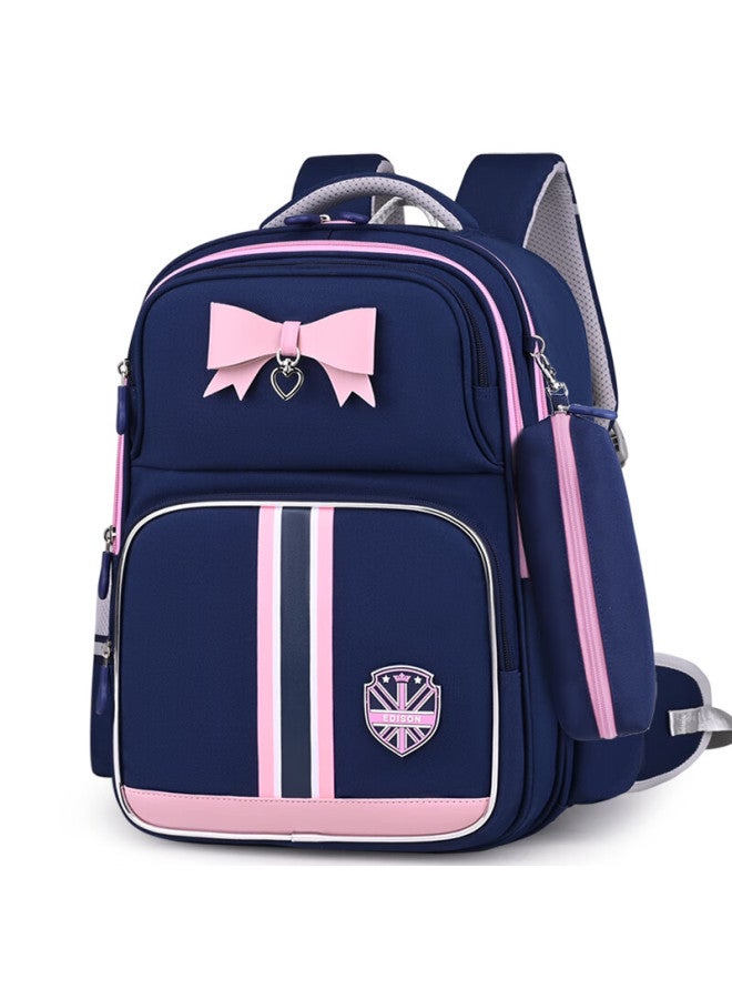 Edison Elementary School Backpack With Spine And Waist Protection, Anti-fall Princess Style Campus Backpack 2529-1s With Bow - Image 1