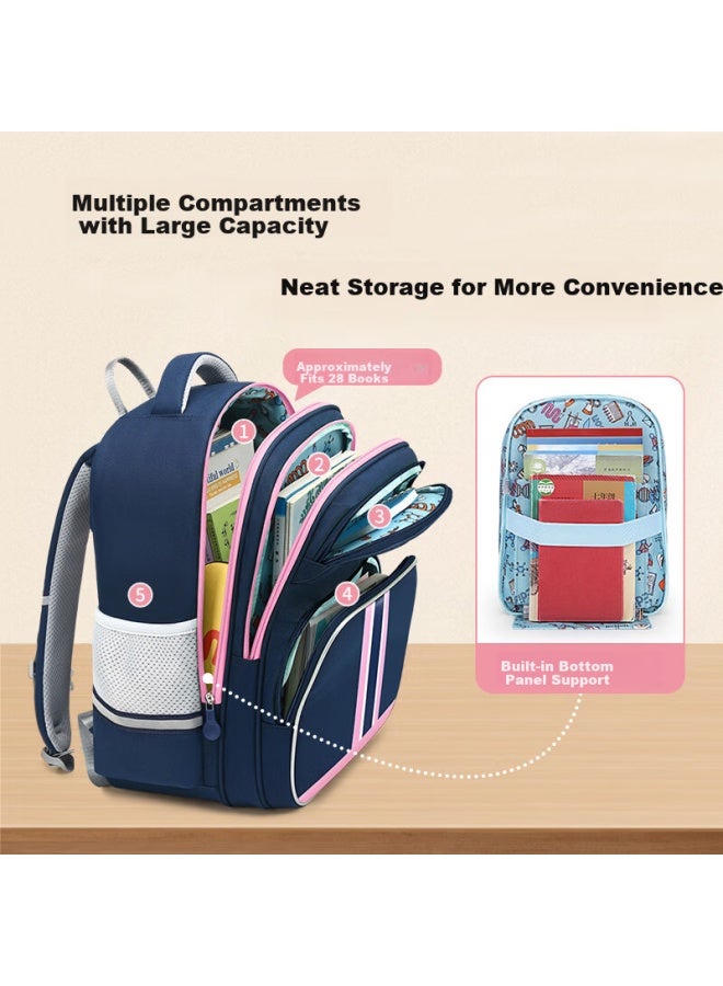 Edison Elementary School Backpack With Spine And Waist Protection, Anti-fall Princess Style Campus Backpack 2529-1s With Bow - Image 4