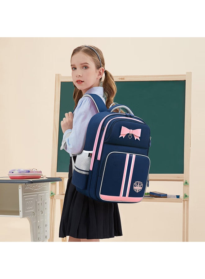 Edison Elementary School Backpack With Spine And Waist Protection, Anti-fall Princess Style Campus Backpack 2529-1s With Bow - Image 5