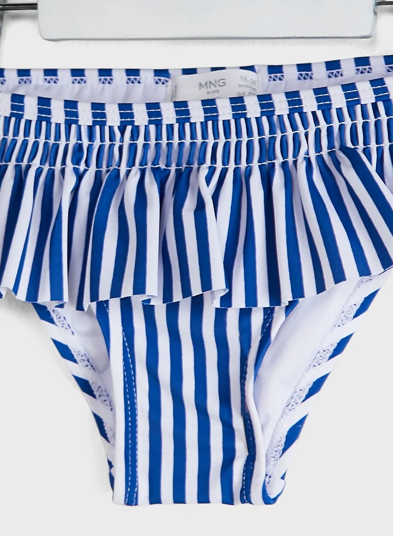 MANGO Infant Striped Ruffle Bikini Bottom