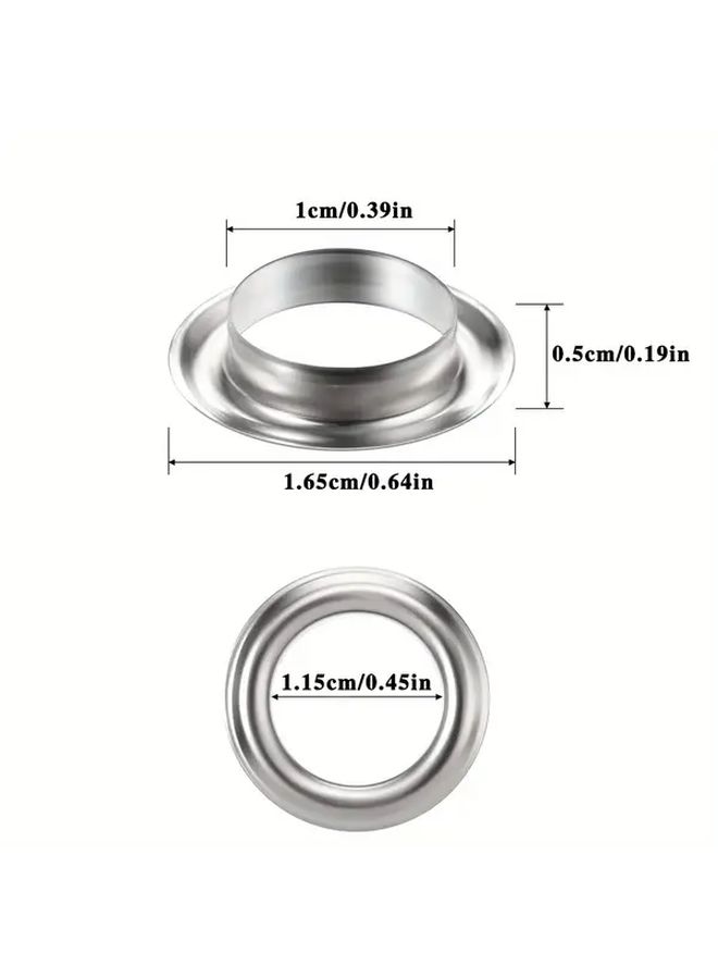 100pcs Heavy Duty Iron Grommets With Washers Zinc Plated Metal Eyelet Set For Banners Posters Fabric Leather And Belts - Image 2