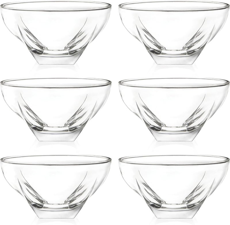 Barski Glass Bowl  For Dessert  Salad  Pasta  Fruit  Nuts  Chocolate  Set of 6 Bowls  Designed  52 Diameter  Made in Europe - Image 1