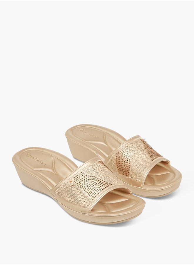 Le Confort Women's Embellished Slip-On Sandals with Wedge Heels  - Image 1