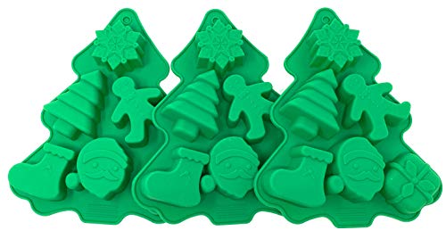Coop & Hunt 3 Christmas Silicone Baking Molds for Making Holiday Chocolate Candy, Soap, Candles, Bath Bombs, Fondant, Cake & Ice Cubes - Image 4