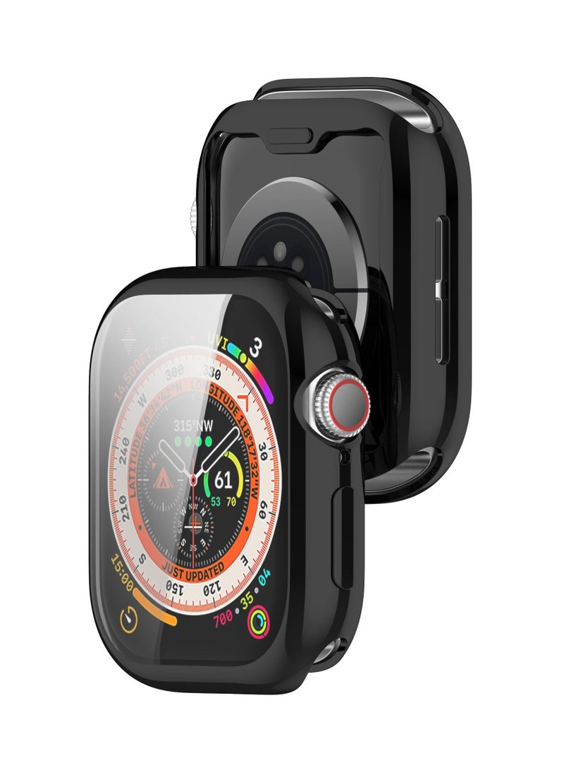 متوافق مع أبل ووتش سلسلة 10 42 ملم القضية ، مع شاشة واقية رقيقة جدا لينة تبو سيليكون حالة عازلة تغطي كامل ووتش حالة الغطاء الواقي ( أسود ) - Image 5