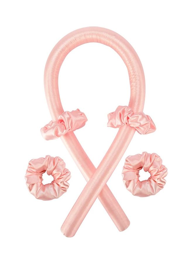 NIBEMINENT Heatless Curling Rod Headband Set Pink - Image 1