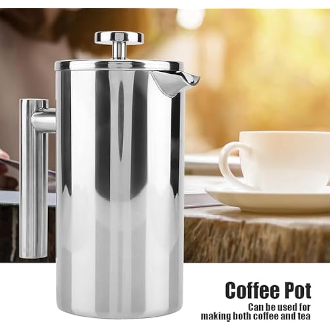 YAMDA 1000Ml French Press Coffee Maker  Double Wall Insulated Stainless Steel Cafetiere With 4Level Filtration Heat Retention RustFree  Easy Clean Coffee Press Pot For Home Office  Gifting - Image 3