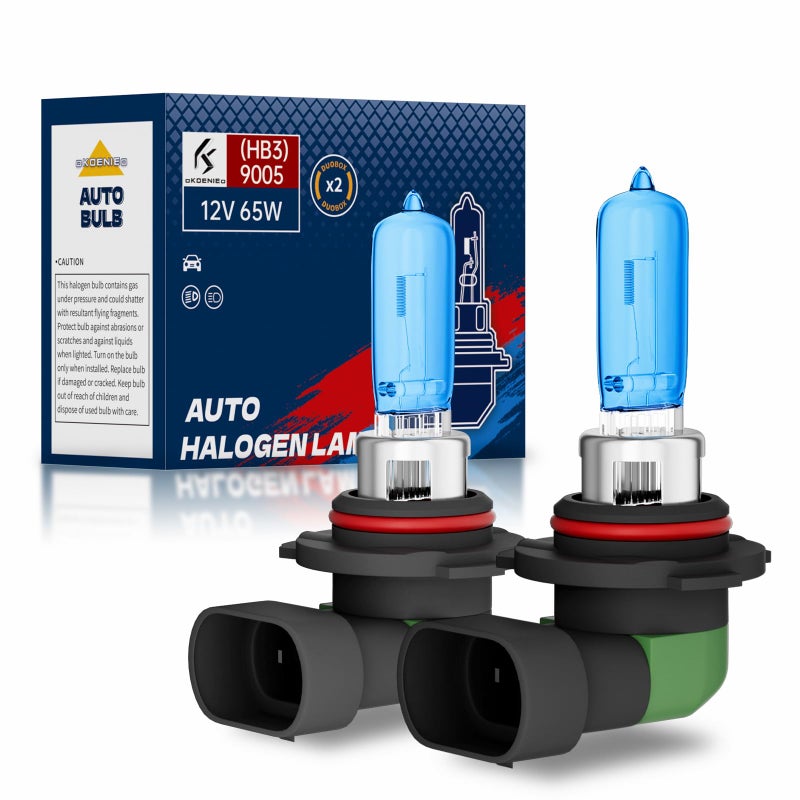 OKOENIEO 9005 Halogen Headlight Bulbs Standard High Beam or Low Beam or Fog Light Bulb DC 12V 55W 5000K4000 LumensHead Light Bulbs for CarHigh Brightness Headlight Bulb Pack of 2 - Image 3