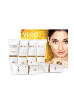 VLCC VLCC Gold Facial Kit - Single Use | Salon Like Facial at Home in Just 6-Steps | Includes Cleanser, Scrub, Cream, Face Pack & Moisturizing Gels | 2.12 Oz/60g  - Image 4