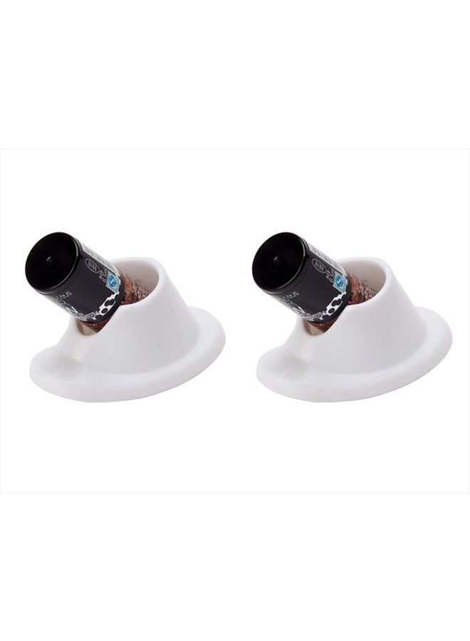 GBSTORE 4 Pcs Anti-spill Nail Polish Bottle Stand Soft Rubber Nail Polish Bottle Holder Nail Art Manicure Tools for Nail Organizer Display (White and Pink) - Image 3