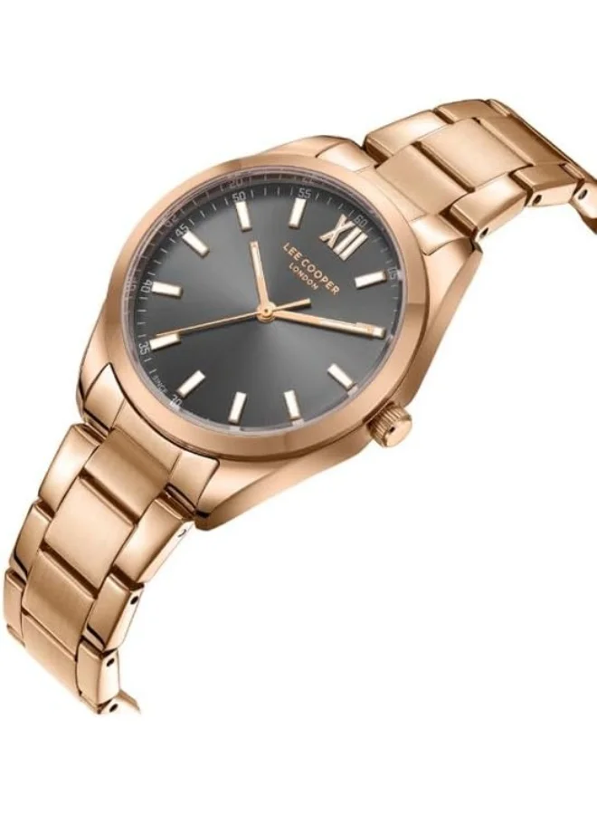 لي كوبر Lee Cooper Women's PC21S2M Movement Watch, Analog Display and Metal Strap - LC08014.460, Grey