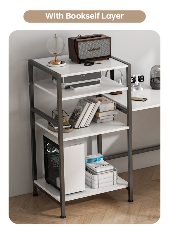 Gaming Table with Bookshelf,L-shaped Corner Desk Bring 4 Storage Shelves, Used as Computer Table,Study Desk,Home Office Desk and Workstation