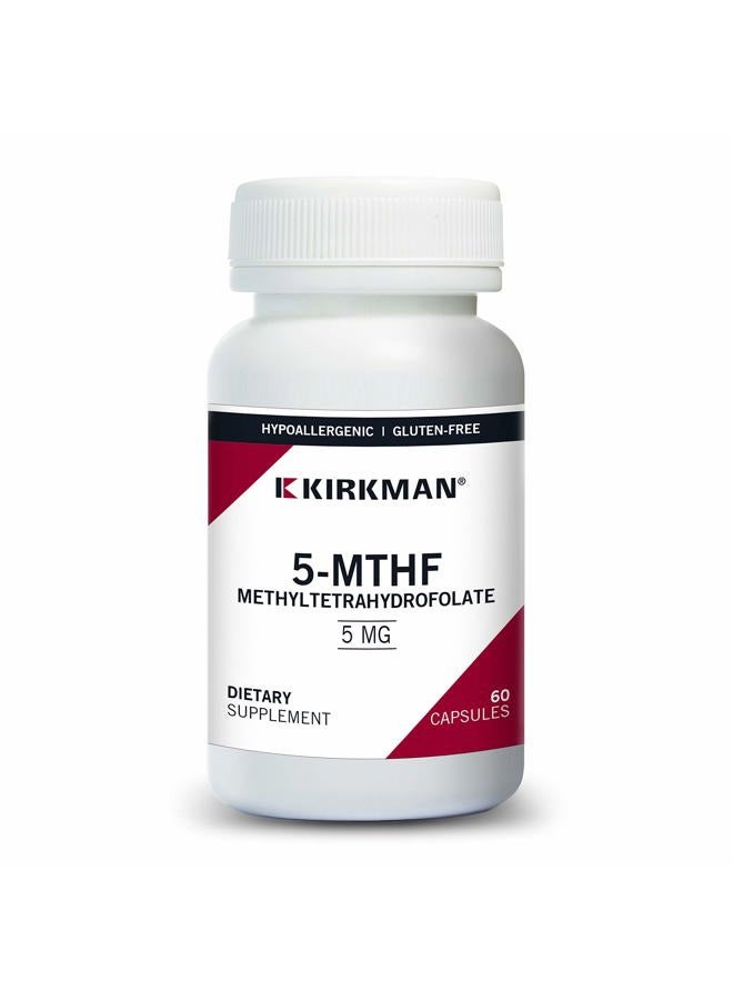 Kirkman 5-MTHF ([6S]-5-Methyltetrahydrofolate) 5 mg - Hypoallergenic | 60 Vegetarian Capsules - Image 1