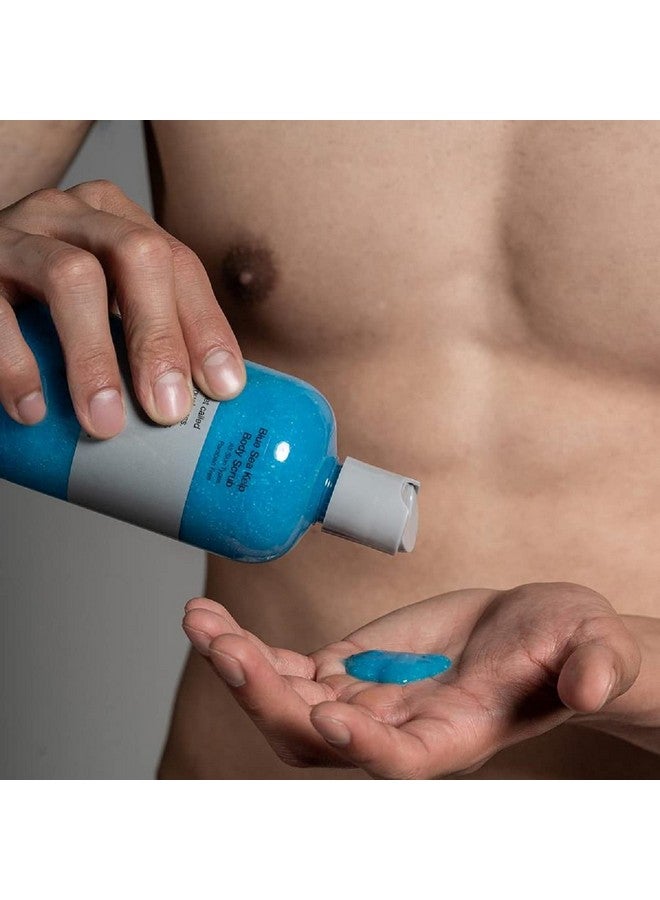 Anthony Exfoliating Body Scrub - Sea Salt, Vitamin C, And Aloe Vera Deep Cleans, Smooths Rough Patches & Soothes and Protects Skin - Blue Sea Kelp Body Wash 32 Fl Oz - Image 3