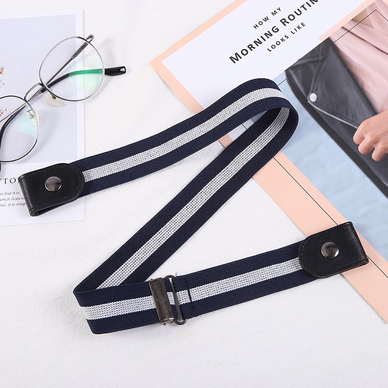 Yiwu Factory Seamless Jeans Belt Korean Elastic Invisible Dark blue and white ordinary "elastic thickening] 