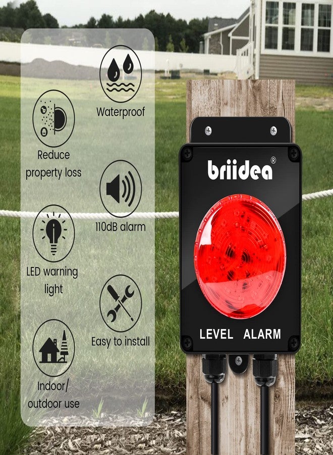 briidea Sump Pump Alarm, Briidea Indoor/Outdoor High Water Septic Tank Alarm with 110dB Loud Alarm and Large LED Indicator, 10ft Level Float Switch, Ideal for Septic Sump Pump Pond Water Tank - Image 2