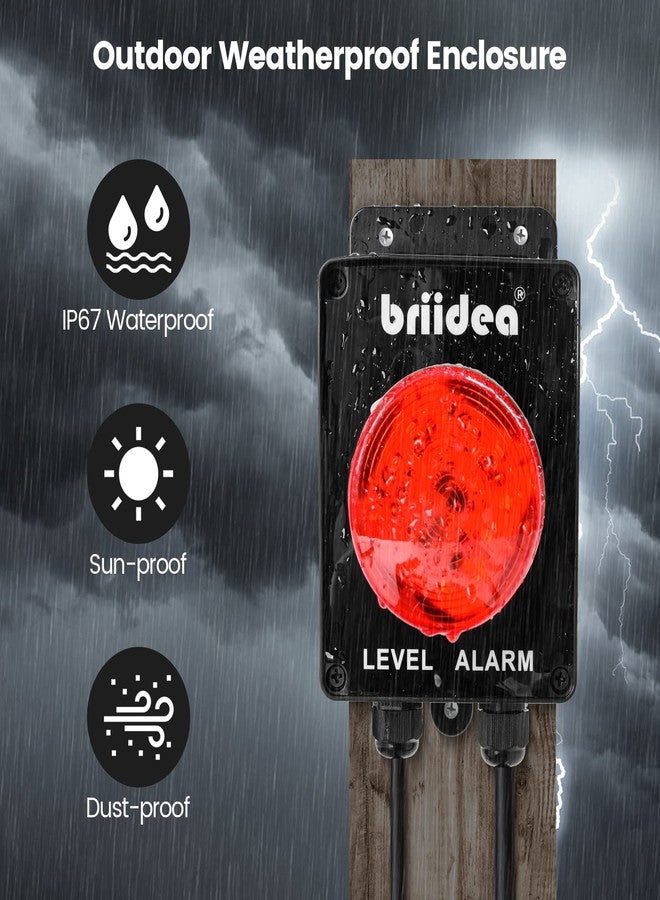 briidea Sump Pump Alarm, Briidea Indoor/Outdoor High Water Septic Tank Alarm with 110dB Loud Alarm and Large LED Indicator, 10ft Level Float Switch, Ideal for Septic Sump Pump Pond Water Tank - Image 4