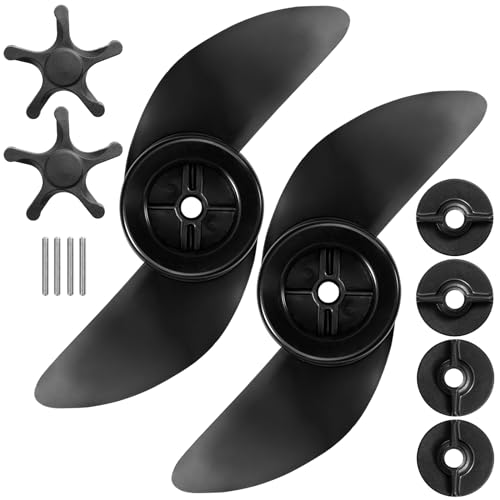 Engree 2 Pack Motor Boat Propellers2Blades Electric Trolling Motor Outboard PropellerReplacement Propeller Kit T34 Electric Blade for Marine Boats Fishing Vessels 2 Blade Replacement Propeller - Image 1
