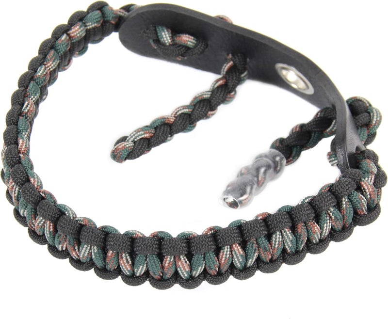 Sunya Archery Bow Wrist Sling, 550 Paracord Strap Comfortable on Hand.100% Full Grain Leather Yoke, Multiple Camo Colors.Fit Compound Bow Stabilizer & Recurve. - Image 1