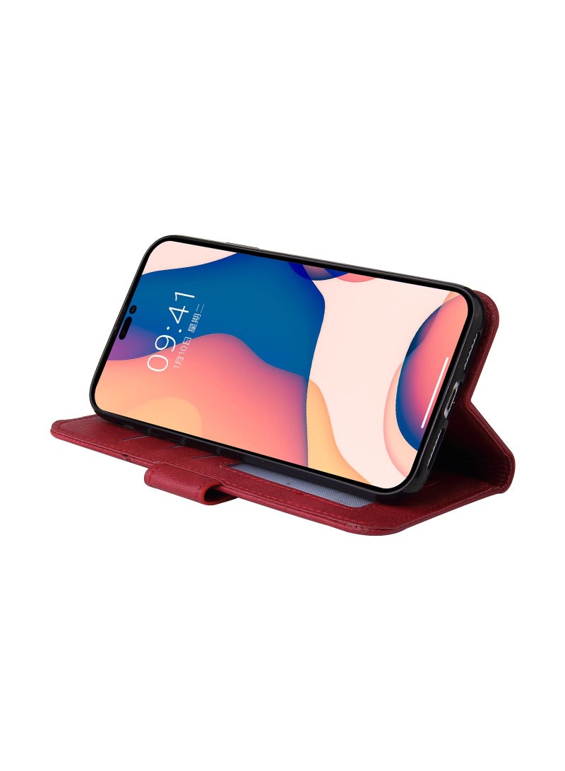 Suteni Flip Cover Leather Protective Hidden Card Slots Phone Case for iPhone - Image 2