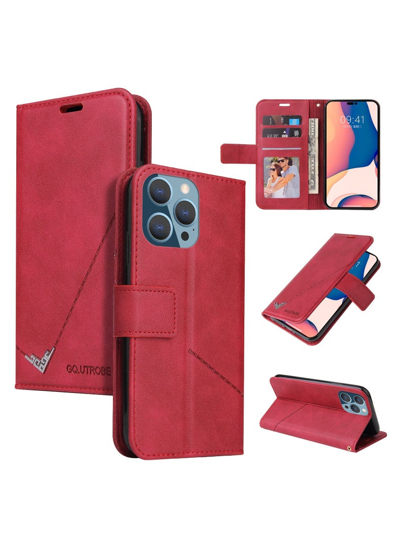 Suteni Flip Cover Leather Protective Hidden Card Slots Phone Case for iPhone - Image 3