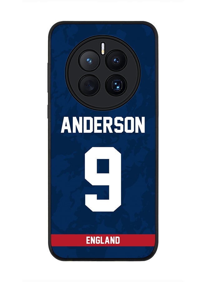 Stylizedd - Rugged Black Edge Case for Huawei Mate 50, Slim fit Soft Case Flexible Rubber Edges Thin Cover - Player Name - James Anderson, Jersey Number- 9 - Image 1