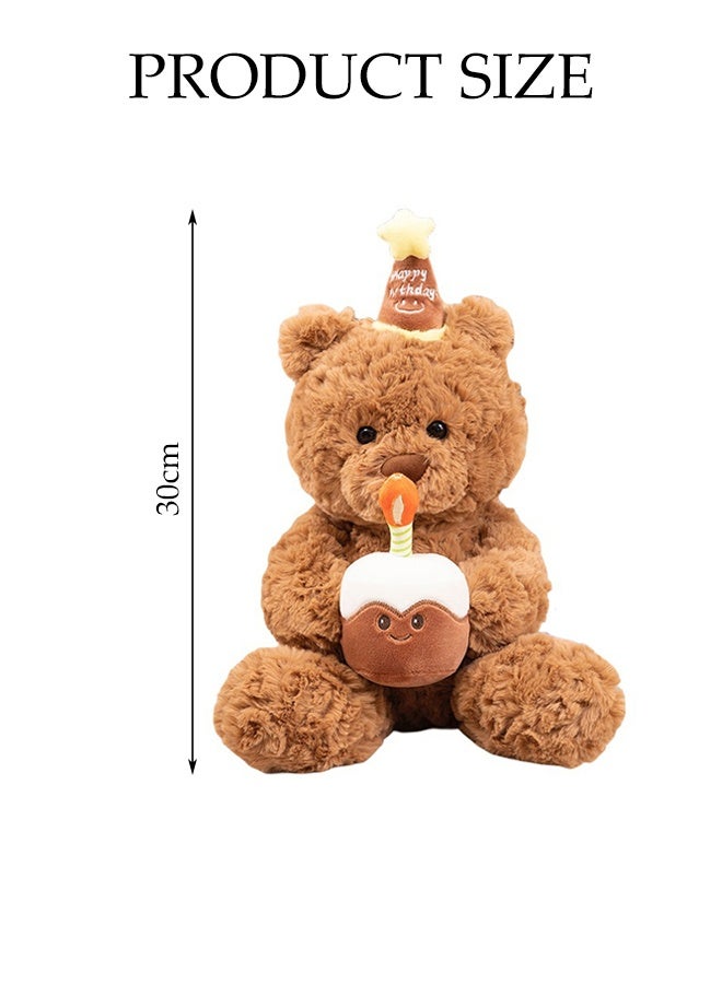 DUNISO Teddy Plush Toy,Cuddly Small Brown Bear for Girls,Happy Birthday Teddy Bear,Soft Doll Gift for Christmas, Birthday, or Other Holidays（30 cm) - Image 2