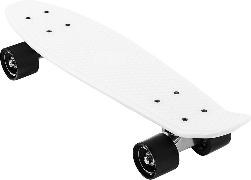 Retrospec Quip Mini Cruiser Skateboard 22.5" Classic Retro Plastic Cruiser Complete Skateboard with ABEC 7 Bearings and PU Wheels Compact Board w/Grippy, Molded Waffle Deck - Image 3