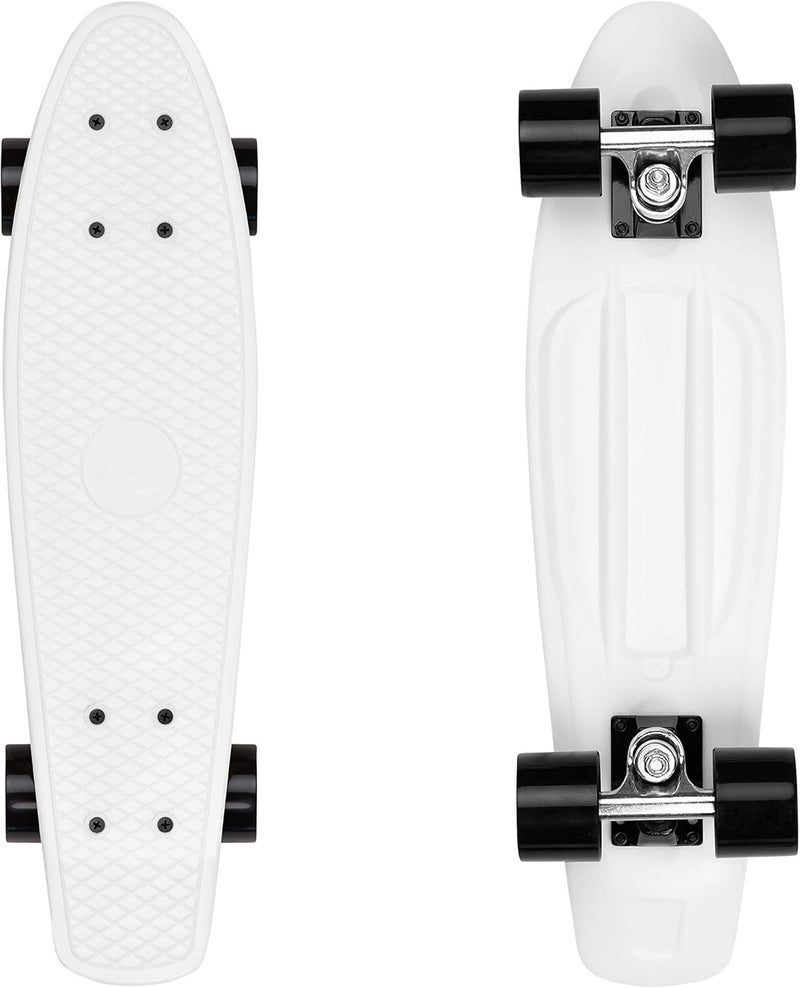 Retrospec Quip Mini Cruiser Skateboard 22.5" Classic Retro Plastic Cruiser Complete Skateboard with ABEC 7 Bearings and PU Wheels Compact Board w/Grippy, Molded Waffle Deck - Image 1