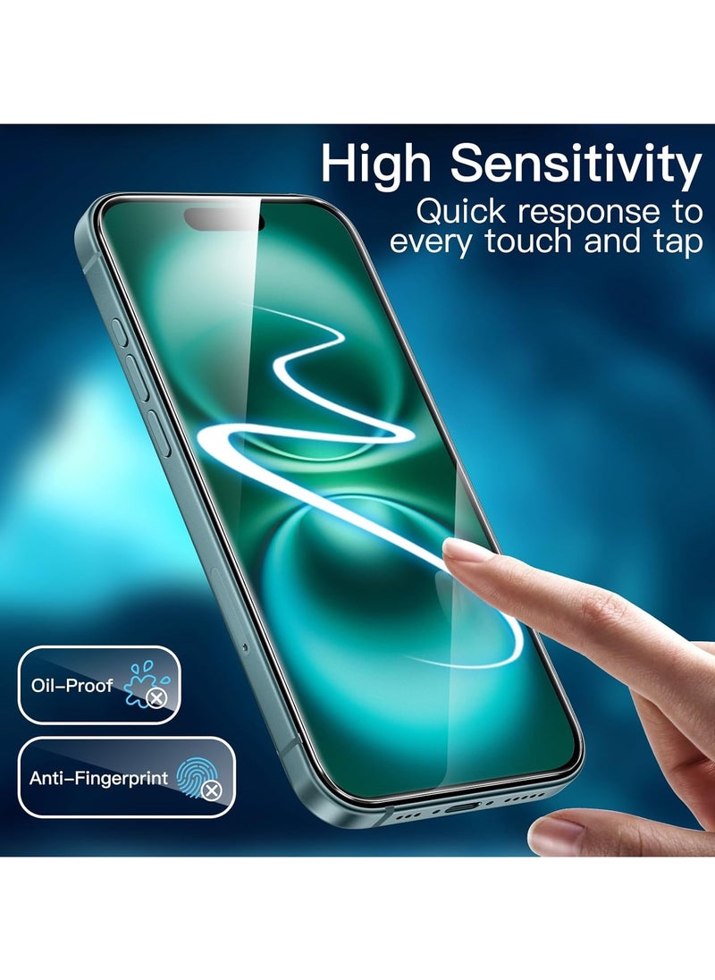 Full Coverage Screen Protector for iPhone 16 Plus 6.7 inch, Tempered Glass 9H with, Installation Tool, Case Friendly, HD Clear, Anti- Scratch, Oil Proof, Anti- Fingerprint, (Crystal Clear)