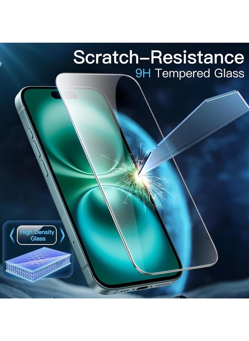 Full Coverage Screen Protector for iPhone 16 Plus 6.7 inch, Tempered Glass 9H with, Installation Tool, Case Friendly, HD Clear, Anti- Scratch, Oil Proof, Anti- Fingerprint, (Crystal Clear)