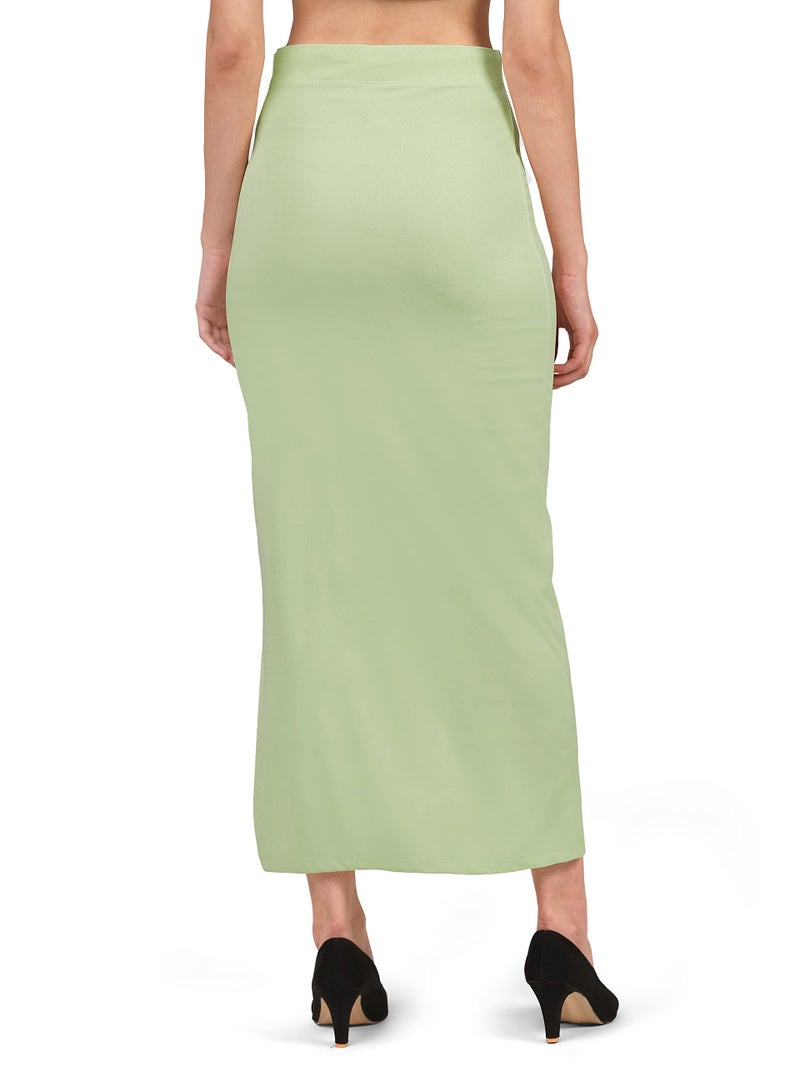 Mehrang Stretchable Saree Shapewear Petticoat for Women, Cotton Blended,Petticoat,Skirts for Women,Shape Wear Dress for Saree LightGreen - Image 4