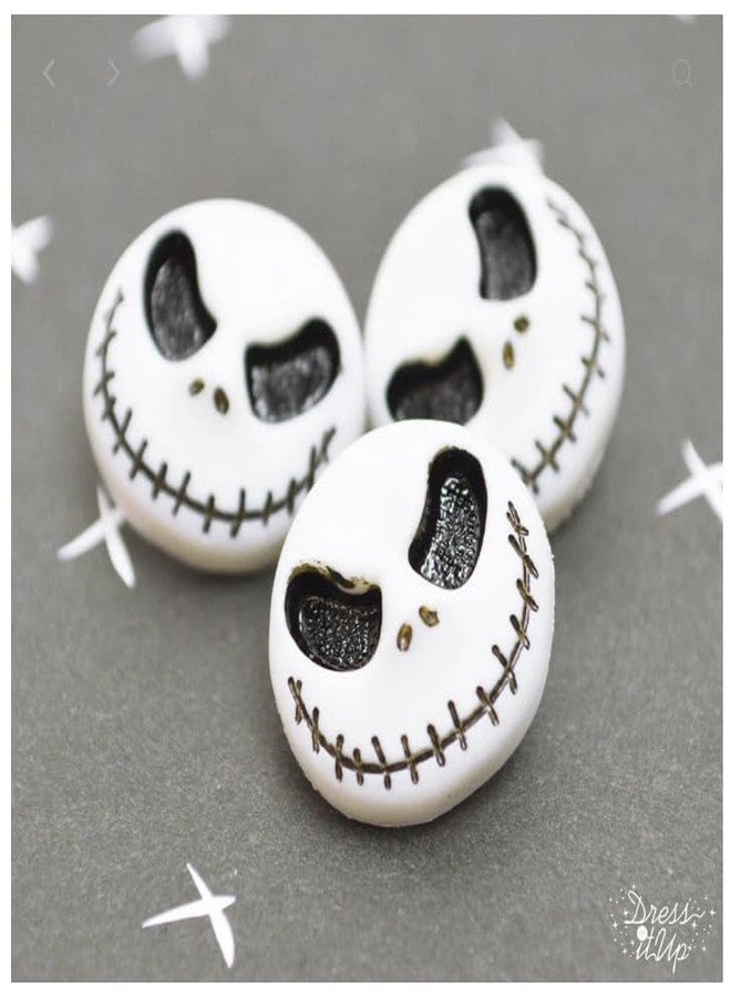 Dress It Up Disney's Nightmare Before Christmas Jack Skellington Buttons by Dress It Up Buttons and Embellishments - 3 Pieces - Jack Smirk - Image 2