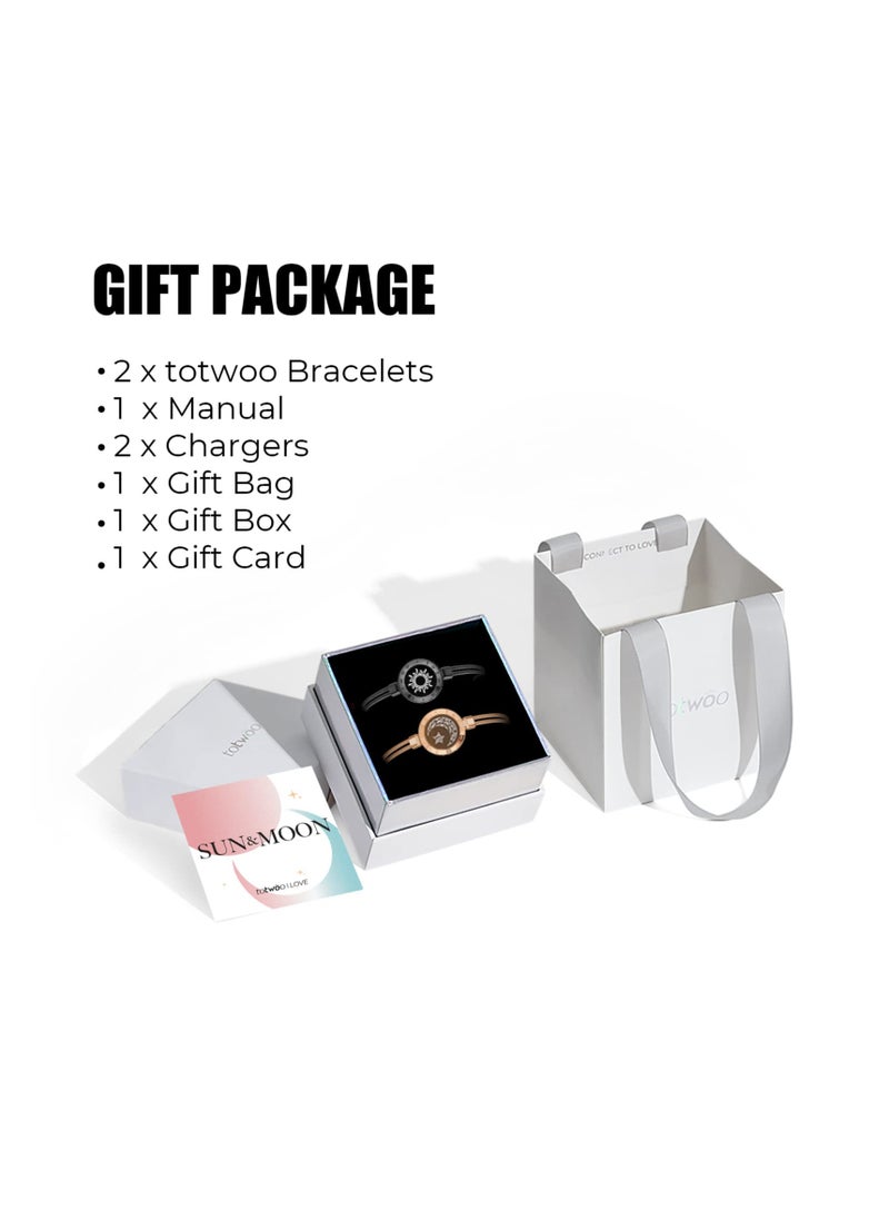 SYOSI - Long Distance Touch Bracelets for Couples, Vibration & Light up for Love Couples Bracelets, Couples Bracelets, Long Distance Relationship Gifts for Girlfriend Remote Smart Bluetooth Pairing Jewelry - Image 1
