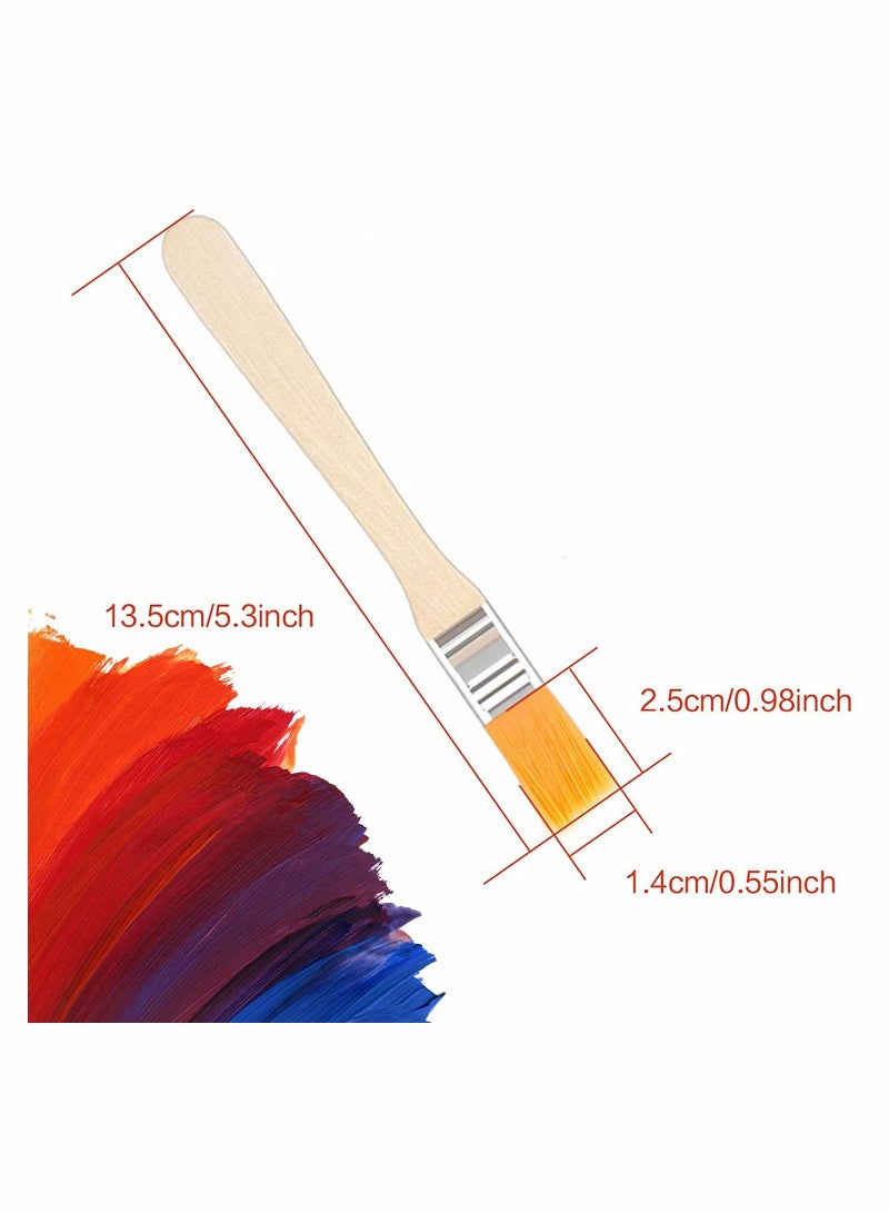 SYOSI 40pcs Flat Paint Brushes Acrylic Set Synthetic Nylon Hair Wood Handle Artist Painting Brush for Watercolor Oil Gouache by Kids Student Professional - Image 5