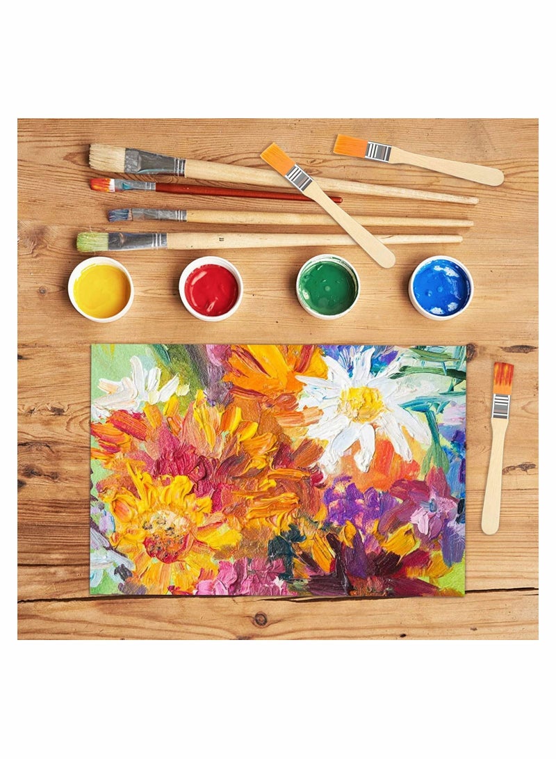 SYOSI 40pcs Flat Paint Brushes Acrylic Set Synthetic Nylon Hair Wood Handle Artist Painting Brush for Watercolor Oil Gouache by Kids Student Professional - Image 2