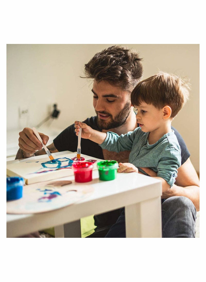 SYOSI 40pcs Flat Paint Brushes Acrylic Set Synthetic Nylon Hair Wood Handle Artist Painting Brush for Watercolor Oil Gouache by Kids Student Professional - Image 3