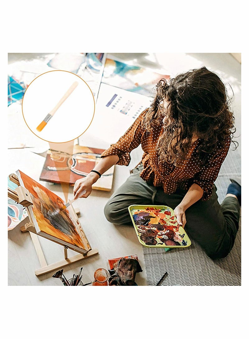 SYOSI 40pcs Flat Paint Brushes Acrylic Set Synthetic Nylon Hair Wood Handle Artist Painting Brush for Watercolor Oil Gouache by Kids Student Professional - Image 4