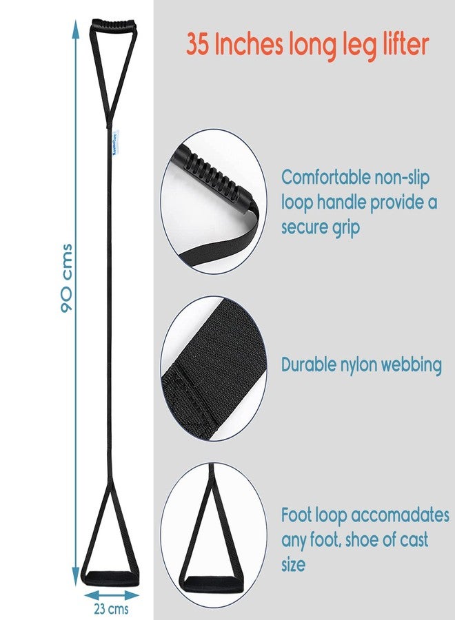 KosmoCare Leg Lifter Strap with Padded Handgrips & Soft foot pads | 35 Inches Long Leg Lifter | Easy to Use Leg Lift Assist & Riser for Getting in & Out of Beds, Cars, Wheelchairs| - Image 3