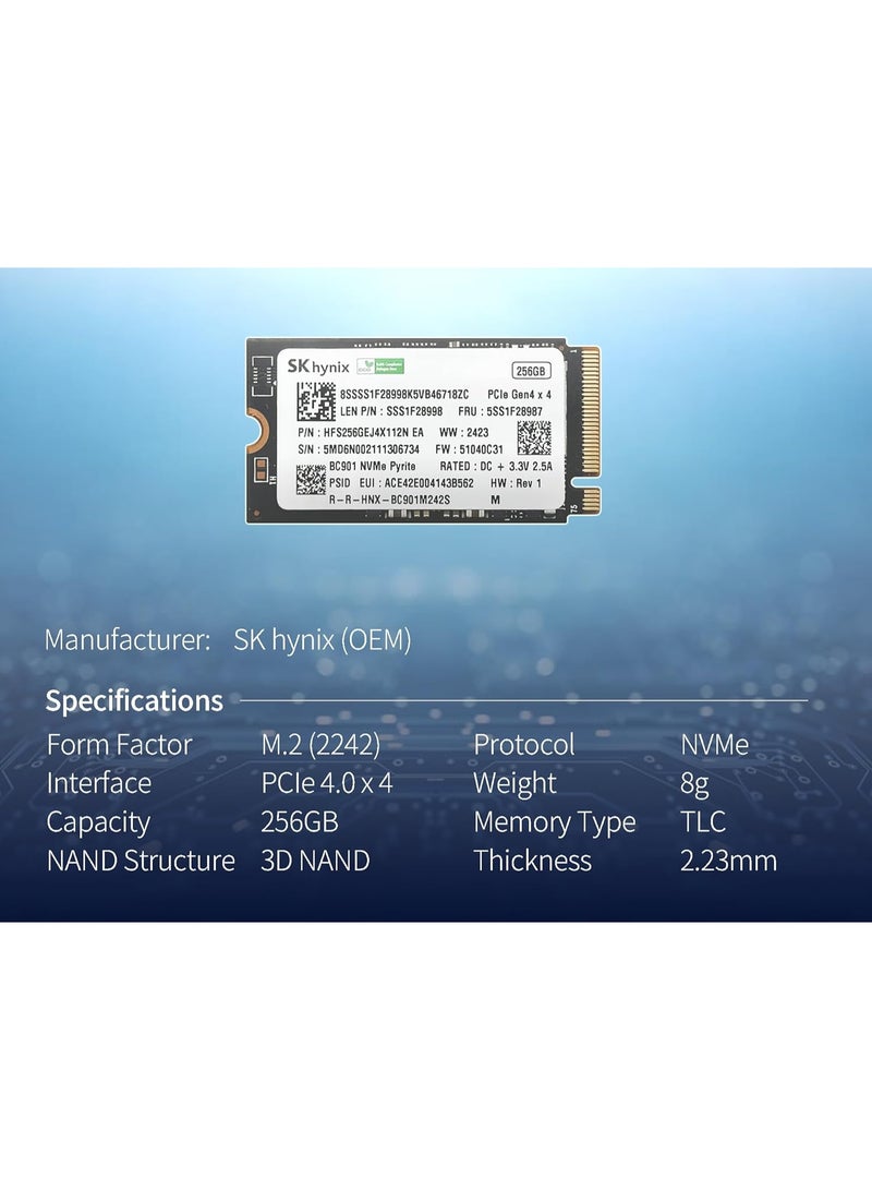 هاينكس قرص تخزين NVMe SSD بسعة 256 جيجابايت لراسبيري باي 5 – سريع وقوي بمواصفات PCIe Gen4 x4 - Image 2