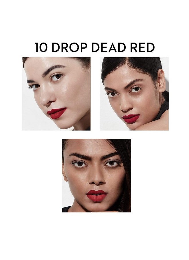 SUGAR Cosmetics أحمر شفاه سائل صغير Sugar Smudge Me Not 10 Drop Dead Red  - Image 4