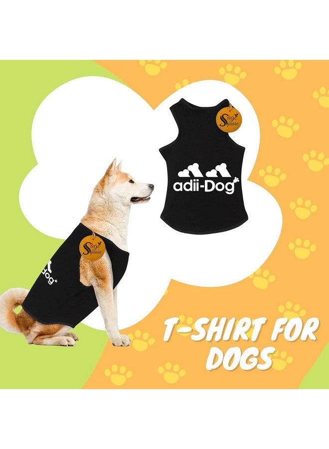 Sage Square Comfortable Cotton Dog T-Shirt, Soft & Breathable Sleeveless Vest Dog Clothes, Puppy Tank Top Fashion Apparel (Black) (Xsmall) (12Inches) - Image 1