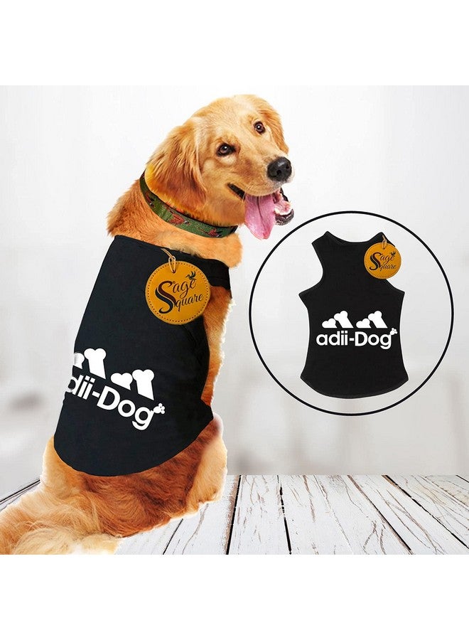 Sage Square Comfortable Cotton Dog T-Shirt, Soft & Breathable Sleeveless Vest Dog Clothes, Puppy Tank Top Fashion Apparel (Black) (Xsmall) (12Inches) - Image 2